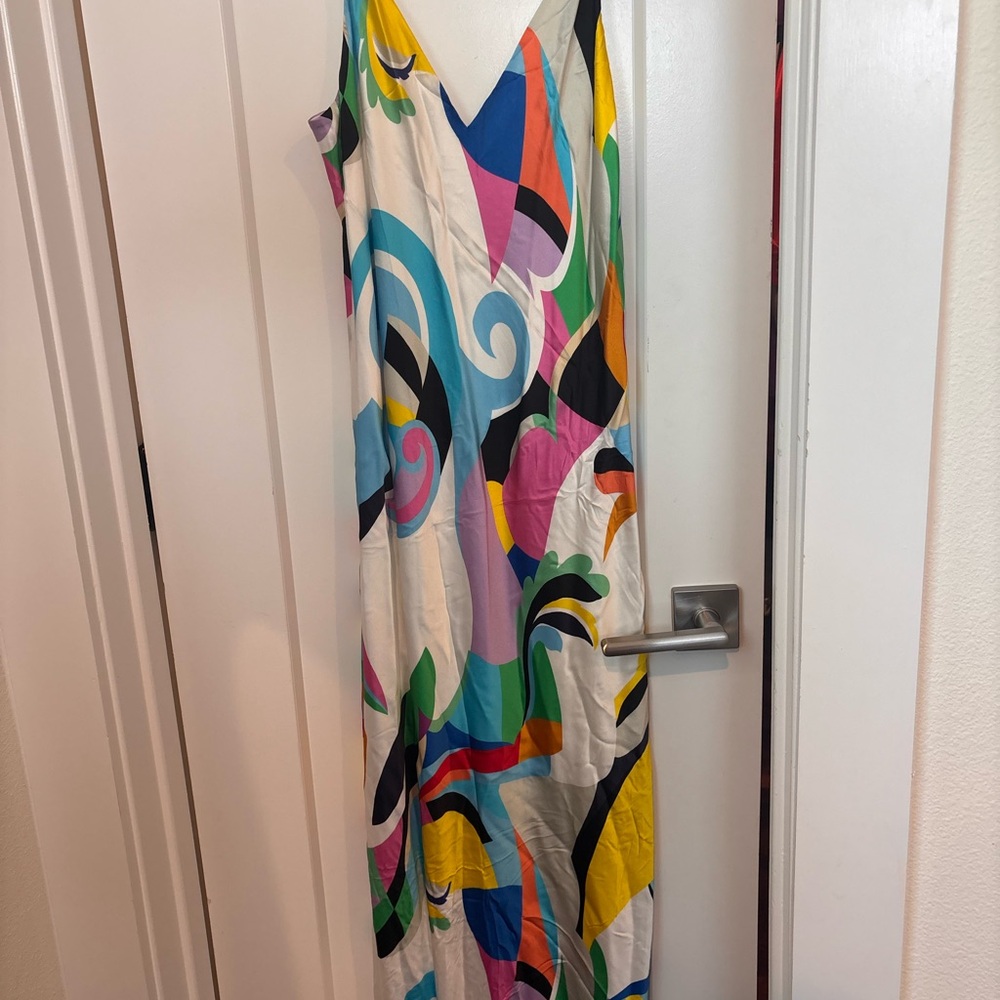 L'AGENCE Multicolor Abstract Maxi Dress